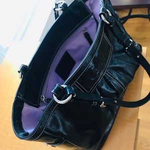Coach black leather bag